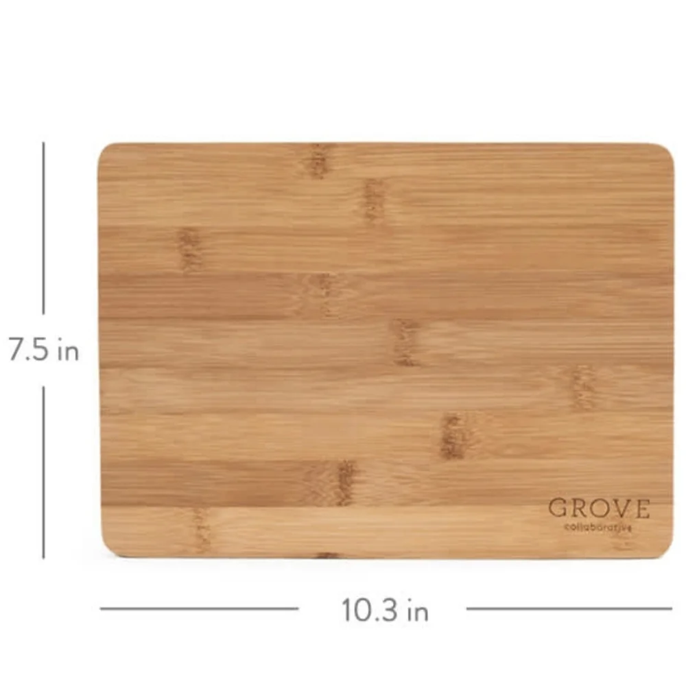 Grove Bamboo Prep Board And Bubble Up Dish Soap Dispenser & Brush